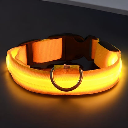 Collar LED para Perros con Carga USB Collar para perros Happy Harness Amarillo XS (28-38 CM) 